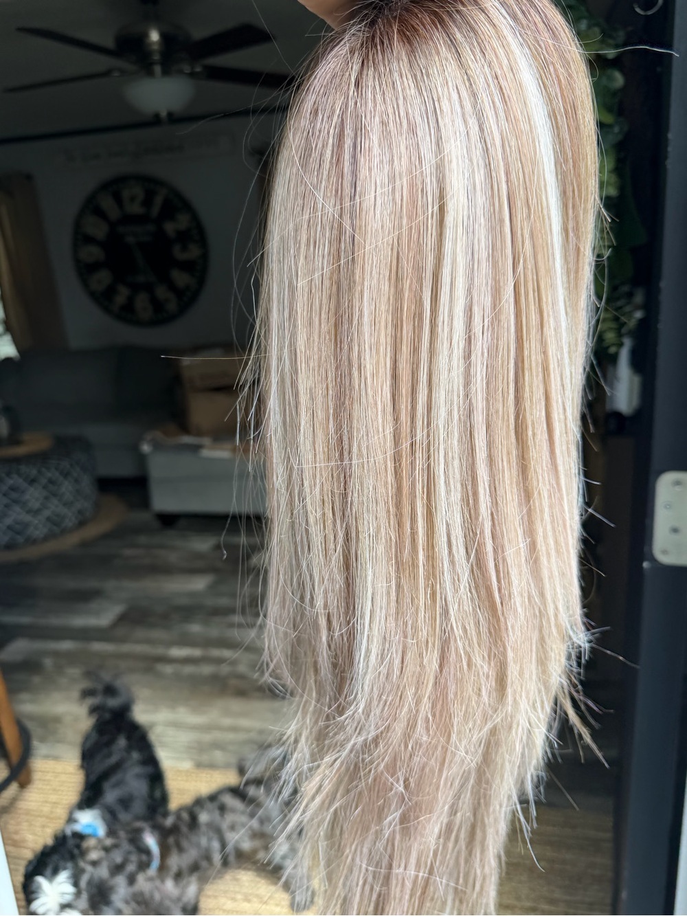 Blonde Highlighted Straight Hairpiece - Natural Blonde